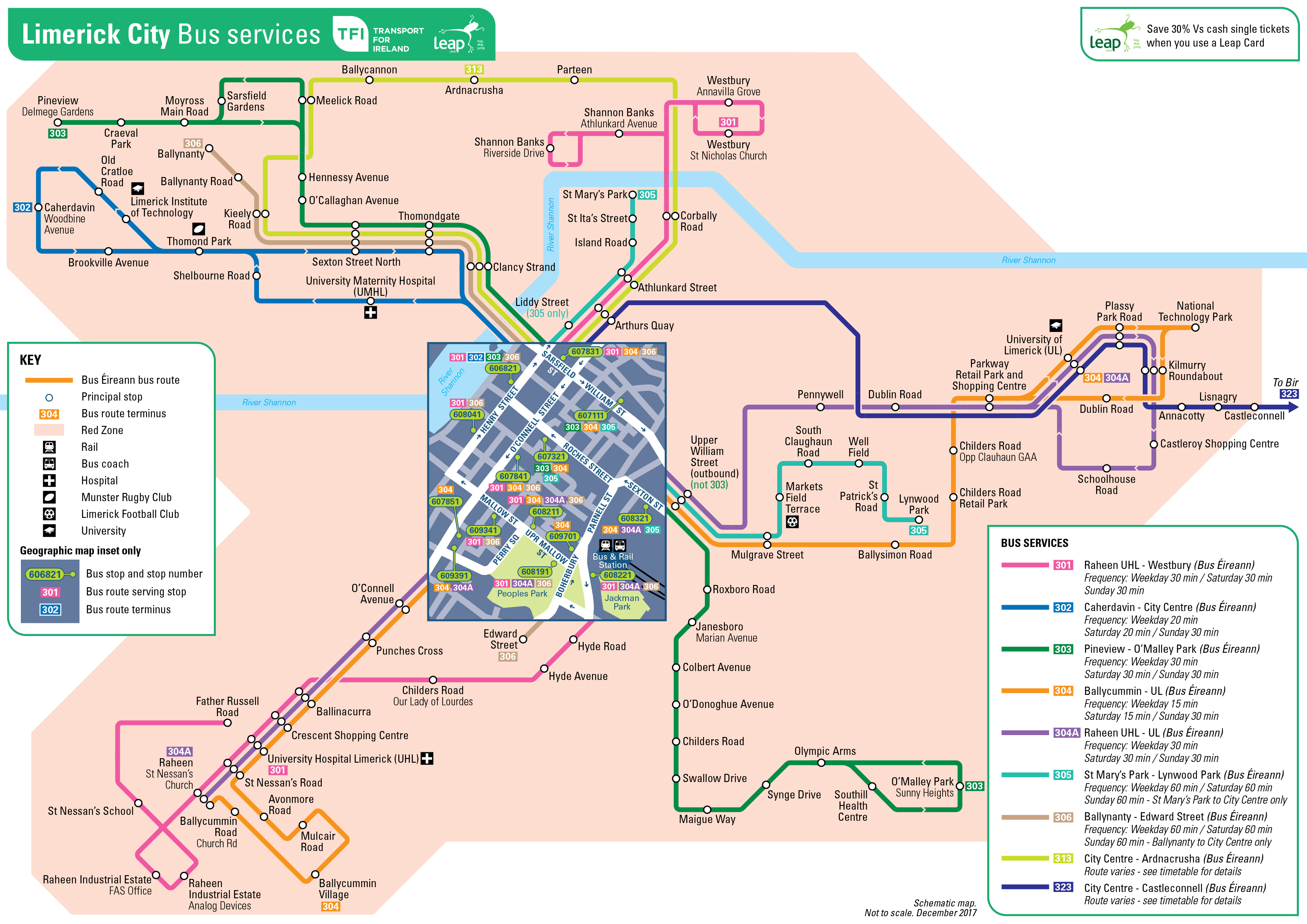 Limerick City Bus Services Map
