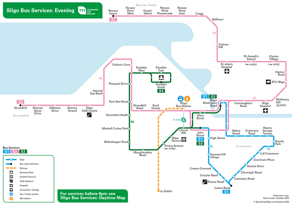 Sligo Evening time map - leap card jpg